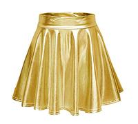 Générique Jupe Mini plissée trapèze Femme, Coupe évasée décontractée Style Patineuse, Jupe Brillante Chic et élégante, idéale Danse, Spectacle, fête, été, soirée et Mode Tendance