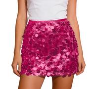 Générique Jupe Paillette Femme, Short Paillette Plissée Femme Mini Sexy Elegant Soirée Multicolore Ballerine Skirt Fille Sequins Année 80 Grande Taille Dance Jupes Patineuse Carnaval Fête