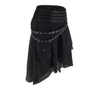 Générique Jupe Pirate Femme,DéGuisement Halloween Femme Sexy Jupe De Danse Taille Haute Ethnique Skirt Rock Punk DéContractéE avec Ceinture Skirt pour ScèNe Performance Cosplay