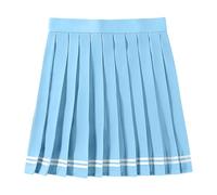 Générique Jupe plissée Femme décontractée à Motif de Blocs colorés pour Usage Quotidien Professionnel études et événements Sociaux Mini trapèze Printemps été Automne (Light Blue, L)