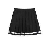 Générique Jupe plissée Femme décontractée à Motif de Blocs colorés pour Usage Quotidien Professionnel études et événements Sociaux Mini trapèze Printemps été Automne (Black, XXXL)