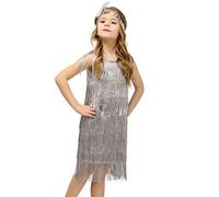 Générique Jupe pour Danse Latine Aux Petites Filles de Taille de Robe Bal Costume Danse - Déguisement pour fille Années 20 - Déguisement Enfant et accessoires for Halloween, carnaval et fêtes