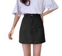 Générique Jupe Sexy Femme- Jupe Courte Charme Midi Ligne A Unie Et Décontracté pour Taille Haute Idéale Au Quotidien Printemps été Automne Confortable Extensible Et Fluide