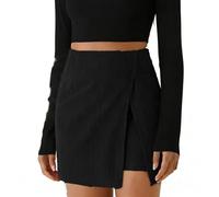 Générique Jupe Short Femme Taille Haute Mini Portefeuille Design Croisé Élégant Bas Chic Décontracté Look Moderne avec Fermeture Éclair Invisible Vêtement Polyvalent pour Sorties Quotidiennes Travail