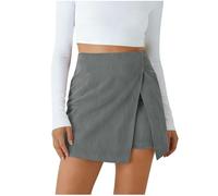 Générique Jupe Short Femme Taille Haute Mini Portefeuille Design Croisé Élégant Bas Chic Décontracté Look Moderne avec Fermeture Éclair Invisible Vêtement Polyvalent pour Sorties Quotidiennes Travail