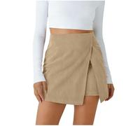 Générique Jupe Short Femme Taille Haute Mini Portefeuille Design Croisé Élégant Bas Chic Décontracté Look Moderne avec Fermeture Éclair Invisible Vêtement Polyvalent pour Sorties Quotidiennes Travail