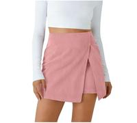 Générique Jupe Short Femme Taille Haute Mini Portefeuille Design Croisé Élégant Bas Chic Décontracté Look Moderne avec Fermeture Éclair Invisible Vêtement Polyvalent pour Sorties Quotidiennes Travail