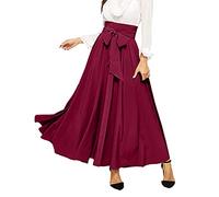 Générique Jupe Taille Haute élégante pour Femmes Jupes plissées à l'avant (XL)