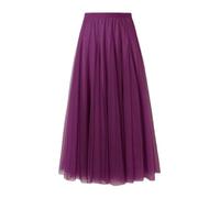 Générique Jupe trapèze Ample à la Mode pour Femmes Coupe en Forme de A Tissu léger et Fluide Parfaite pour Un élégant et Confortable Quotidien ou Lors d’Occasions spéciales (Purple, S/75)