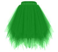 Générique Jupe Tulle Femme - Costume Carnaval ; Tutu Femme, Deguisement Adulte Carnaval Robe Princesse, Robe Médiévale Chic Jupes Gothique Vintage - Music Festival Costume Vert XXL