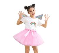 Générique Jupe Tulle Fille Deguisement Enfant Fille Jupe Tutu Filles Costumes de Ballets avec aile Cosplay Princesse pour Fête Robe Jupe Tulle Tutu Danse Classique Fille Deguisement Fille Tutu