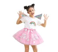 Générique Jupe Tulle Fille Deguisement Enfant Fille Jupe Tutu Filles Costumes de Ballets avec aile Cosplay Princesse pour Fête Robe Jupe Tulle Tutu Danse Classique Fille Deguisement Fille Tutu