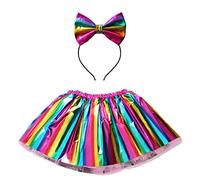 Générique Jupe Tulle Fille Enfants Jupe de Ballets Costume Fête Danse Jupe Noeud Set de diadème Super pour Spectacle de Ballet, Danse et récital