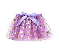 Générique Jupe Tulle Fille Tutu Étoiles Scintillant, Costume Danse Paillettes Fête, Tenue Spectacle Enfant Magique, Vêtement Brillant Mignon(Purple, 2-4 Years)