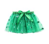 Générique Jupe Tulle Fille Tutu Étoiles Scintillant, Costume Danse Paillettes Fête, Tenue Spectacle Enfant Magique, Vêtement Brillant Mignon(Green, 4-6 Years)
