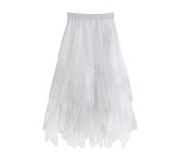 Générique Jupe Tulle Rouge Fille 10 ans A-Ligne Jupe Princesse Long Jupe Tutu Tulle Petticoat Jupon Basique Irrégulière Plissée Jupe