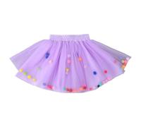 Générique Jupe Tutu Courte pour avec Pompons Volants Légers et Élastique Parfaite pour Filles de Danse et Tenue de Fête (Purple, 3-4 Years)