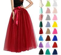 Générique Jupe Tutu Femme Grande Taille, Jupe Longue Femme Ete Fluide, Jupes A Nouer Nœud Papillon Jupon Taille Elastique Dress Taille Haute Fête Costume Couleur Unie Jupes Bouffante Dress