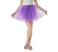 Générique Jupe Tutu pour Femme,3 Couches Jupe en Tulle Rétro Années 80 Fête Halloween Carnaval Costume,Tutu Rétro Accessoire Fluo Danse Habiller Soirée Jupette Danse Classique Princess