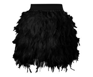Générique Jupes à Plumes pour Femme de Performance Scène Jupe Courte Mi-Corps en Plumes avec Cordon de Serrage Élastique pour Halloween Carnaval Danse Jazz Cabaret Spectacle Costume de Scène