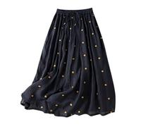 Générique Jupon Femme Longue Fond de sous Robe Antistatique en Dentelle Léger Demi Spot Jupe Taille élastique Confortable Lingerie Invisible pour Fille Été