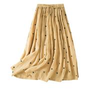 Générique Jupon Femme Longue Fond de sous Robe Antistatique en Dentelle Léger Demi Spot Jupe Taille élastique Confortable Lingerie Invisible pour Fille Été