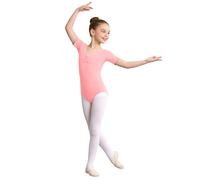 Générique Justaucorps Danse Fille Élégant pour Pratique Ballet Confortable Fermeture Snap Avant Manches Courtes Ouverture Âge 2-15 Ans Vêtement Danse Classique(12-13 Ans)