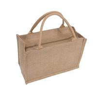 Générique Jute Shopping Bag, Multi-Purpose Waterproof Bag with Zip for Shopping, Travel, and Crafts, Eco-Friendly, Durable, Perfect for Beaches