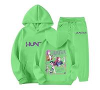Générique K-kpop Demons Hunters Survêtement Fille Ensemble 2 Pièces Y2k Hoodie Pantalon et Haut Sweats à Capuche Jogging Noël Vêtements Imprimés Huntrix Sportswear