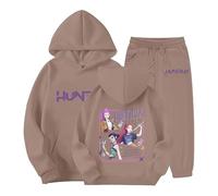 Générique K-kpop Demons Hunters Survêtement Fille Ensemble 2 Pièces Y2k Hoodie Pantalon et Haut Sweats à Capuche Jogging Noël Vêtements Imprimés Huntrix Sportswear