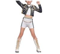 Générique K-Pop D-Demon H-Hunters Cosplay Costume Deguisement pour Filles Pop Singers Halloween Dress Up Stage Tenue RU mi Mi ra Zo EY Hun trix Costume Halloween Carnival Party pour Enfants