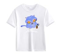 Générique K-Pop D-Emon Hunters T-Shirt Ample à Manches Bouffantes Et Col Rond Pour Filles T-Shirts Avec énonciations Drôles Style Streetwear Crop Top Cosplay Halloween Party Mode Fille Et Ado 2-13 Ans