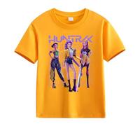 Générique K-Pop D-Emon Hunters T-Shirt Ample à Manches Bouffantes Et Col Rond Pour Filles T-Shirts Avec énonciations Drôles Style Streetwear Crop Top Cosplay Halloween Party Mode Fille Et Ado 2-13 Ans