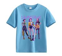 Générique K-Pop D-Emon Hunters T-Shirt Ample à Manches Bouffantes Et Col Rond Pour Filles T-Shirts Avec énonciations Drôles Style Streetwear Crop Top Cosplay Halloween Party Mode Fille Et Ado 2-13 Ans