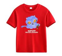 Générique K-Pop D-Emon Hunters T-Shirt Ample à Manches Bouffantes Et Col Rond Pour Filles T-Shirts Avec énonciations Drôles Style Streetwear Crop Top Cosplay Halloween Party Mode Fille Et Ado 2-13 Ans