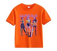 Générique K-Pop D-Emon Hunters T-Shirt Ample à Manches Bouffantes Et Col Rond Pour Filles T-Shirts Avec énonciations Drôles Style Streetwear Crop Top Cosplay Halloween Party Mode Fille Et Ado 2-13 Ans