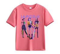 Générique K-Pop D-Emon Hunters T-Shirt Ample à Manches Bouffantes Et Col Rond Pour Filles T-Shirts Avec énonciations Drôles Style Streetwear Crop Top Cosplay Halloween Party Mode Fille Et Ado 2-13 Ans