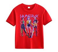 Générique K-Pop D-Emon Hunters T-Shirt Ample à Manches Bouffantes Et Col Rond Pour Filles T-Shirts Avec énonciations Drôles Style Streetwear Crop Top Cosplay Halloween Party Mode Fille Et Ado 2-13 Ans