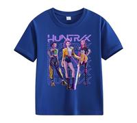 Générique K-Pop D-Emon Hunters T-Shirt Ample à Manches Bouffantes Et Col Rond Pour Filles T-Shirts Avec énonciations Drôles Style Streetwear Crop Top Cosplay Halloween Party Mode Fille Et Ado 2-13 Ans