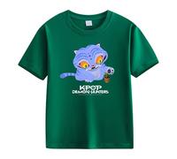 Générique K-Pop D-Emon Hunters T-Shirt Ample à Manches Bouffantes Et Col Rond Pour Filles T-Shirts Avec énonciations Drôles Style Streetwear Crop Top Cosplay Halloween Party Mode Fille Et Ado 2-13 Ans