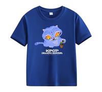 Générique K-Pop D-Emon Hunters T-Shirt Ample à Manches Bouffantes Et Col Rond Pour Filles T-Shirts Avec énonciations Drôles Style Streetwear Crop Top Cosplay Halloween Party Mode Fille Et Ado 2-13 Ans