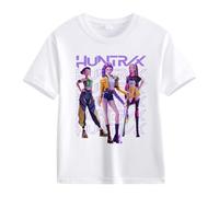 Générique K-Pop D-Emon Hunters T-Shirt Ample à Manches Bouffantes Et Col Rond Pour Filles T-Shirts Avec énonciations Drôles Style Streetwear Crop Top Cosplay Halloween Party Mode Fille Et Ado 2-13 Ans