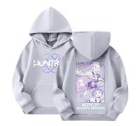 Générique K-Pop De-Mon Hunters Hoodie Für Neutral Pull à Manches Longues, Style Streetwear Crop Top Sweatshirt Mode Fille Et Ado 2-13 Ans Décontractés Hoodie Cosplay Pullover Für Halloween Party