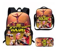 Générique K Pop DE-Mon Hunters Sac à Dos - Huntrix Cartable Scolaire Imperméable 3 Pièces pour Collège/Lycée - Sac Bandoulière + Trousse - pour Garçon Fille Fans de K-Pop Rumi/Mira/Zoey