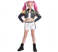 Générique K Pop Demon Cosplay Enfants Deguisement Rumi K-Pop pour Filles Costume de Performance Pop Singers Déguisement Complet pour Halloween Fête 100 8#Noir