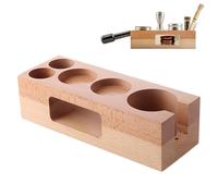 Générique Kaffeetheke-Organizer - Tamping Station Aus Buchenholz | Multifunktionaler Siebträger Halter | 58mm Stopfstation Für Zubehör Kaffeestation, Rutschfeste Basis, Stabiler Espresso Organizer