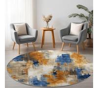Générique Kaki Antidérapant Tapis Rond 160 cm, Rétro Shabby Chic Lavable en Machine Tapis Rond, Moquette de Salon et Chambre Doux et Confortable, Idéal pour Intérieurs décoration