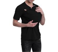 Générique Kangaroo Shirt for Dad and Baby, Dad Shirt Baby Carrier, 2025 Men & Women Carrier Kangaroo Shirts V Neck Short (Black-Men,5XL)