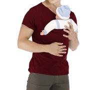 Générique Kangaroo Shirt for Dad and Baby, Mom and Dad Kangaroo Carrier Shirt, for New Pappy Back, Pockets T-Shirt (Red Man,4TG)