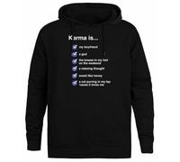 Générique Karma is Checklist Pull À Capuche Noir Sweat À Capuche Unisexe